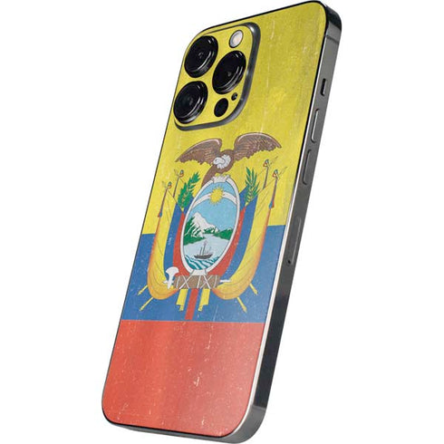 Ecuador Flag Distressed iPhone 13 Pro Max Skin